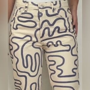 ZARA Doodle Print Jeans